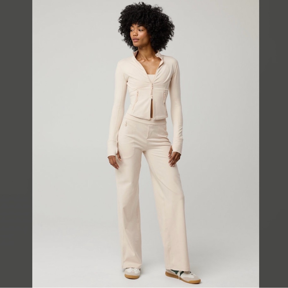 aerie Cream Wide Leg Pants